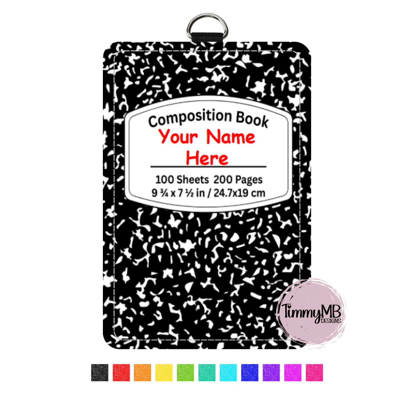 Composition Notebook: Plain - Custom ID Badge Holder