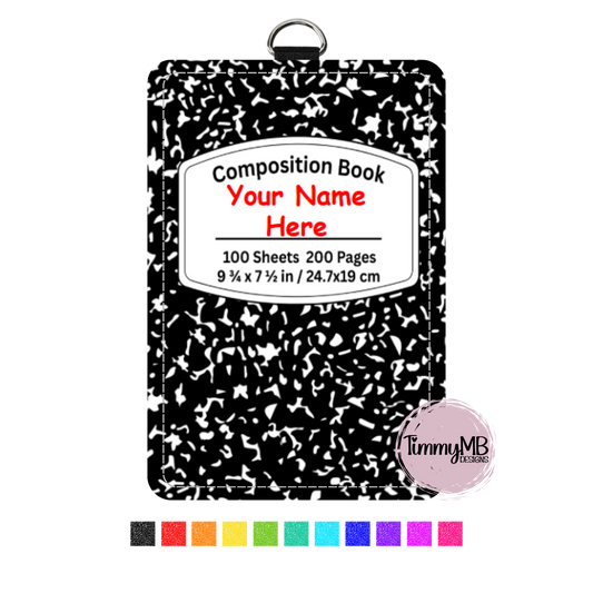 Composition Notebook: Plain - Custom ID Badge Holder