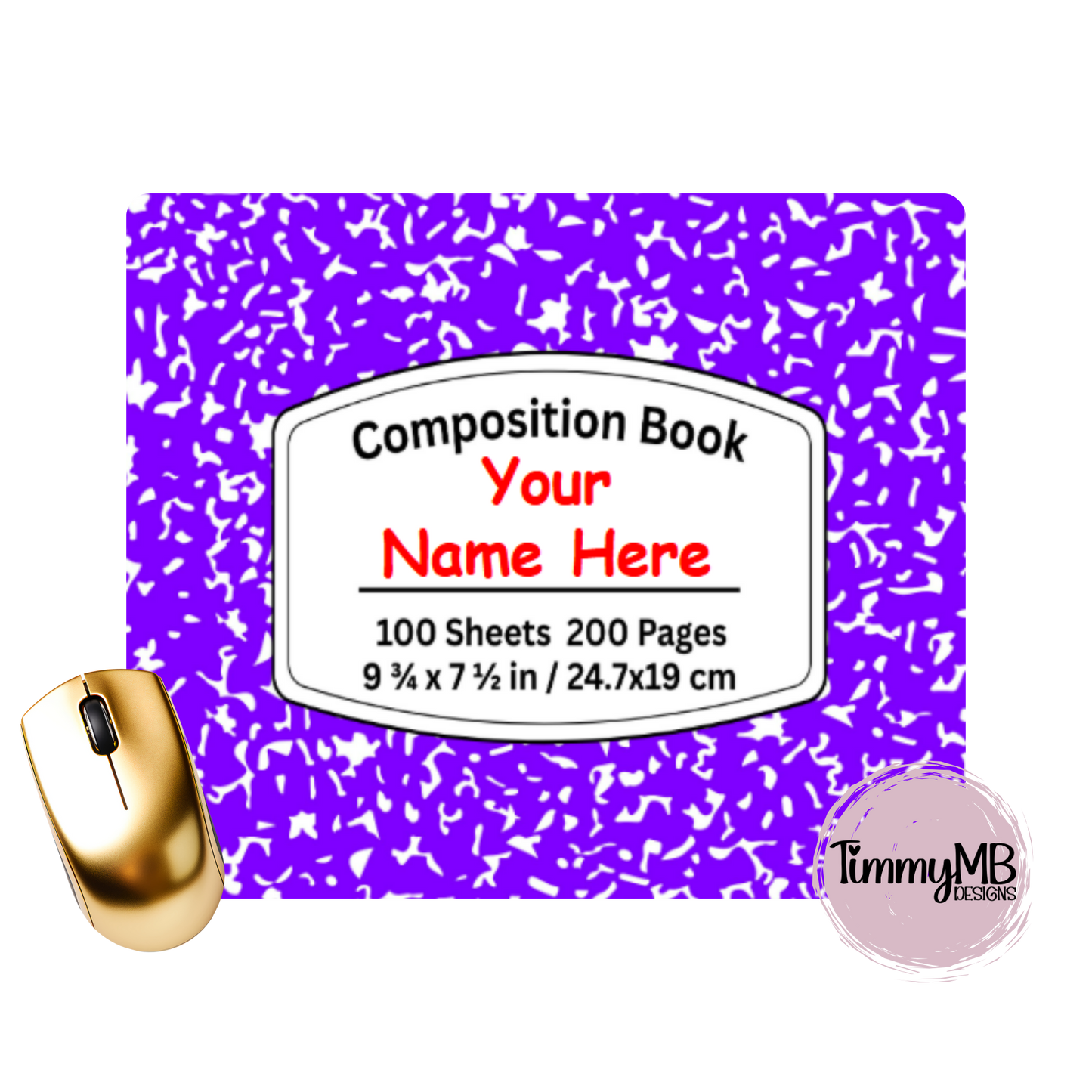 Composition Notebook: Plain - Custom Mouse Pad