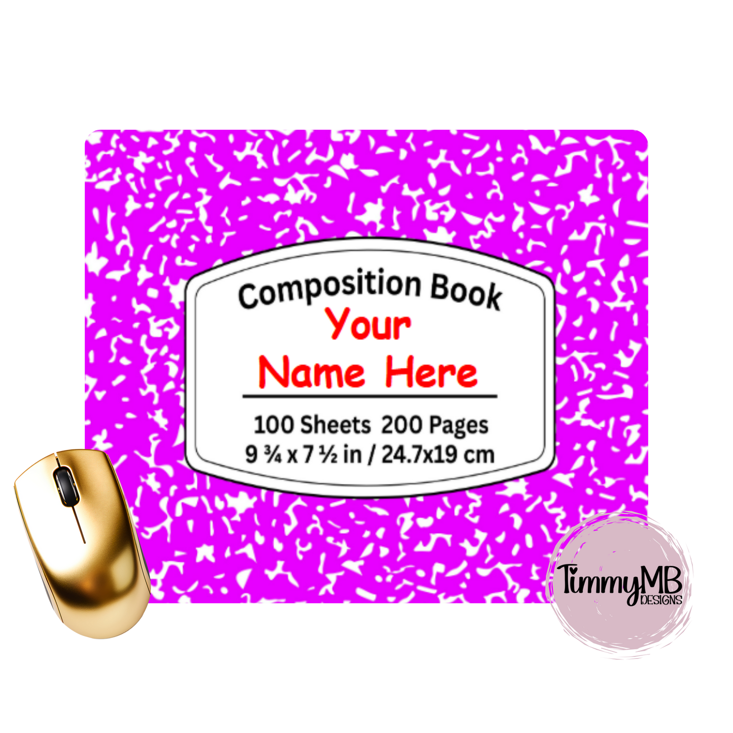 Composition Notebook: Plain - Custom Mouse Pad