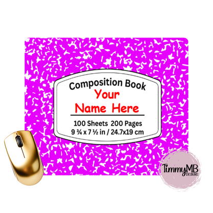Composition Notebook: Plain - Custom Mouse Pad