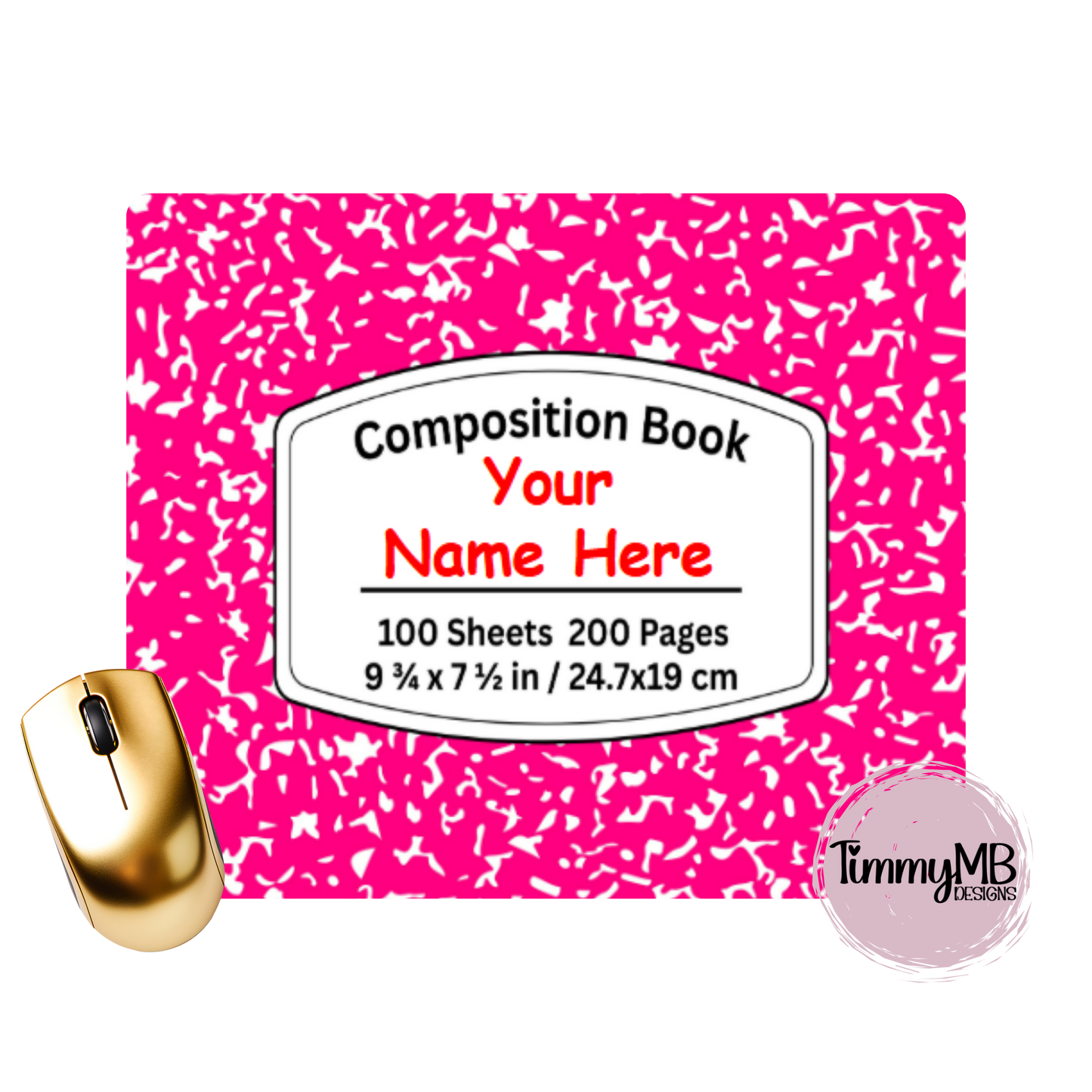 Composition Notebook: Plain - Custom Mouse Pad