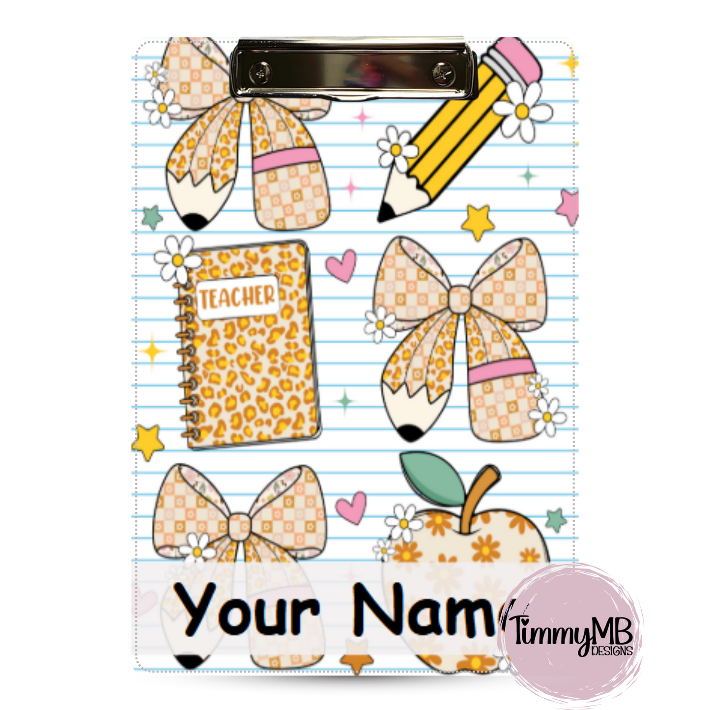 Coquette Bow Notebook - Custom Clipboard