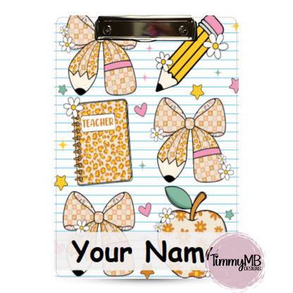 Coquette Bow Notebook - Custom Clipboard