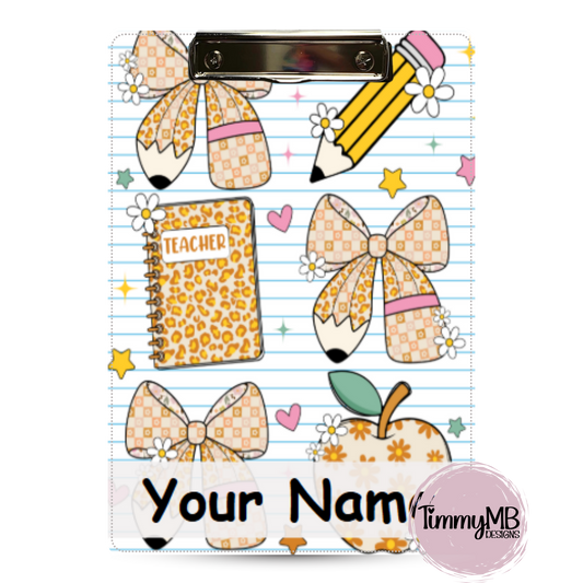 Coquette Bow Notebook - Custom Clipboard