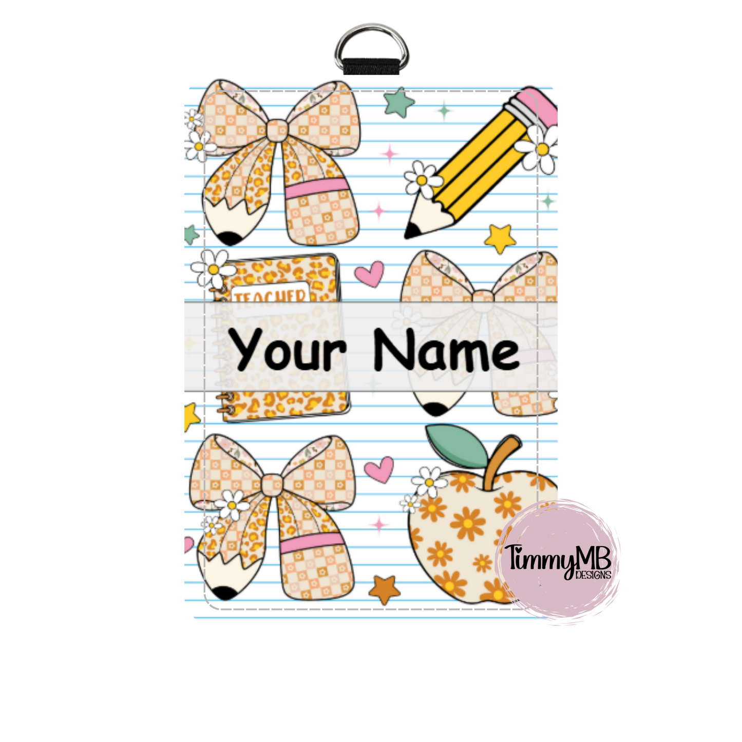 Coquette Bow Notebook - Custom ID Badge Holder