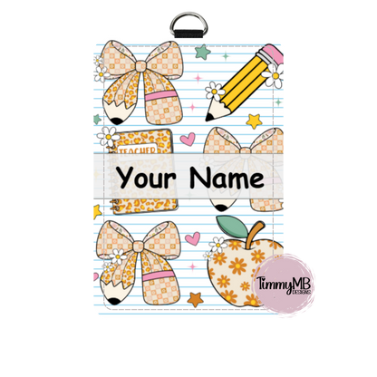 Coquette Bow Notebook - Custom ID Badge Holder