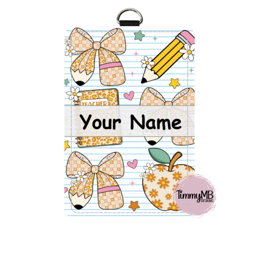 Coquette Bow Notebook - Custom ID Badge Holder
