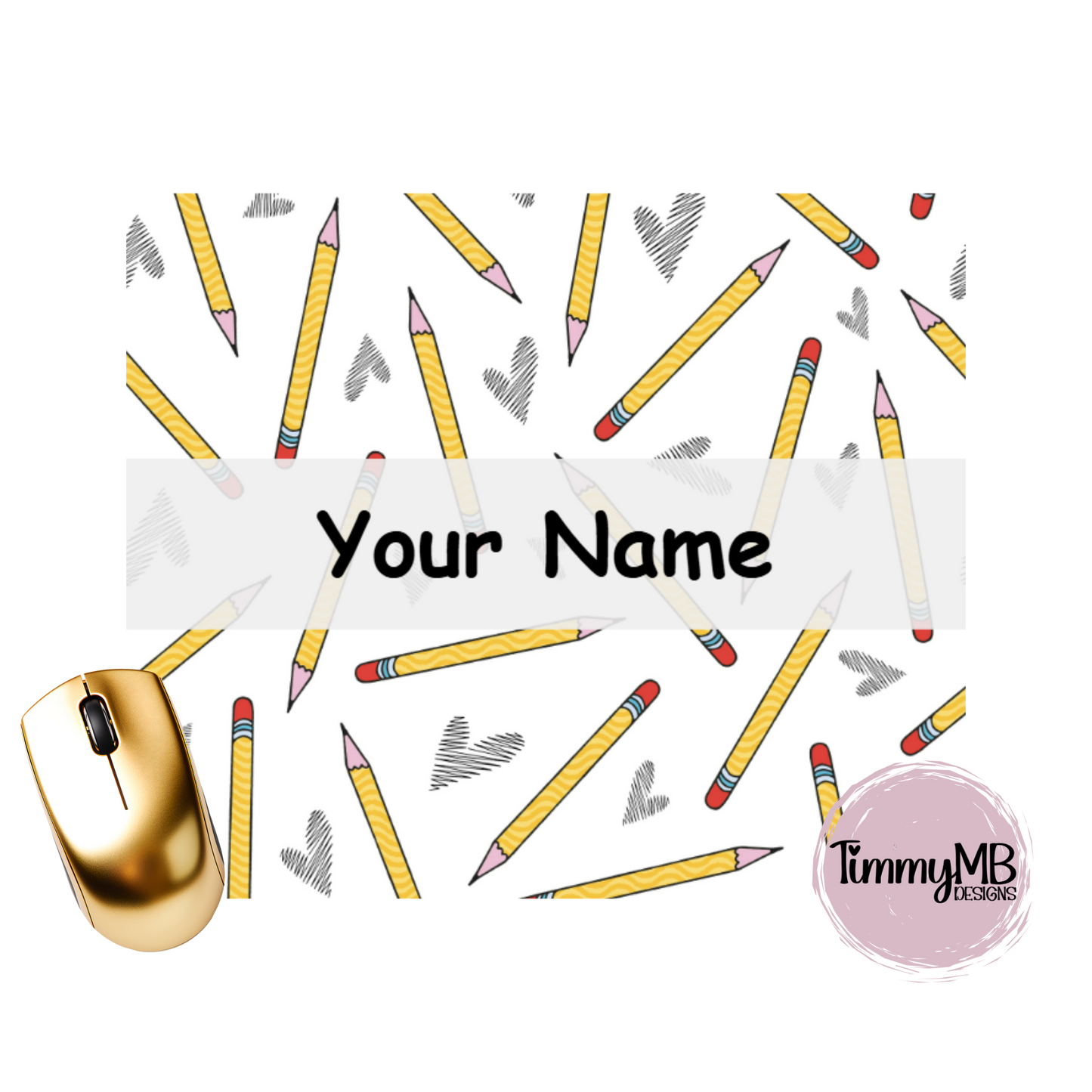 Pencil Hearts - Custom Mouse Pad