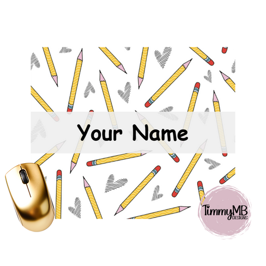 Pencil Hearts - Custom Mouse Pad