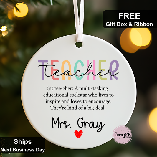 Ceramic Christmas Ornament - Define Teacher Color