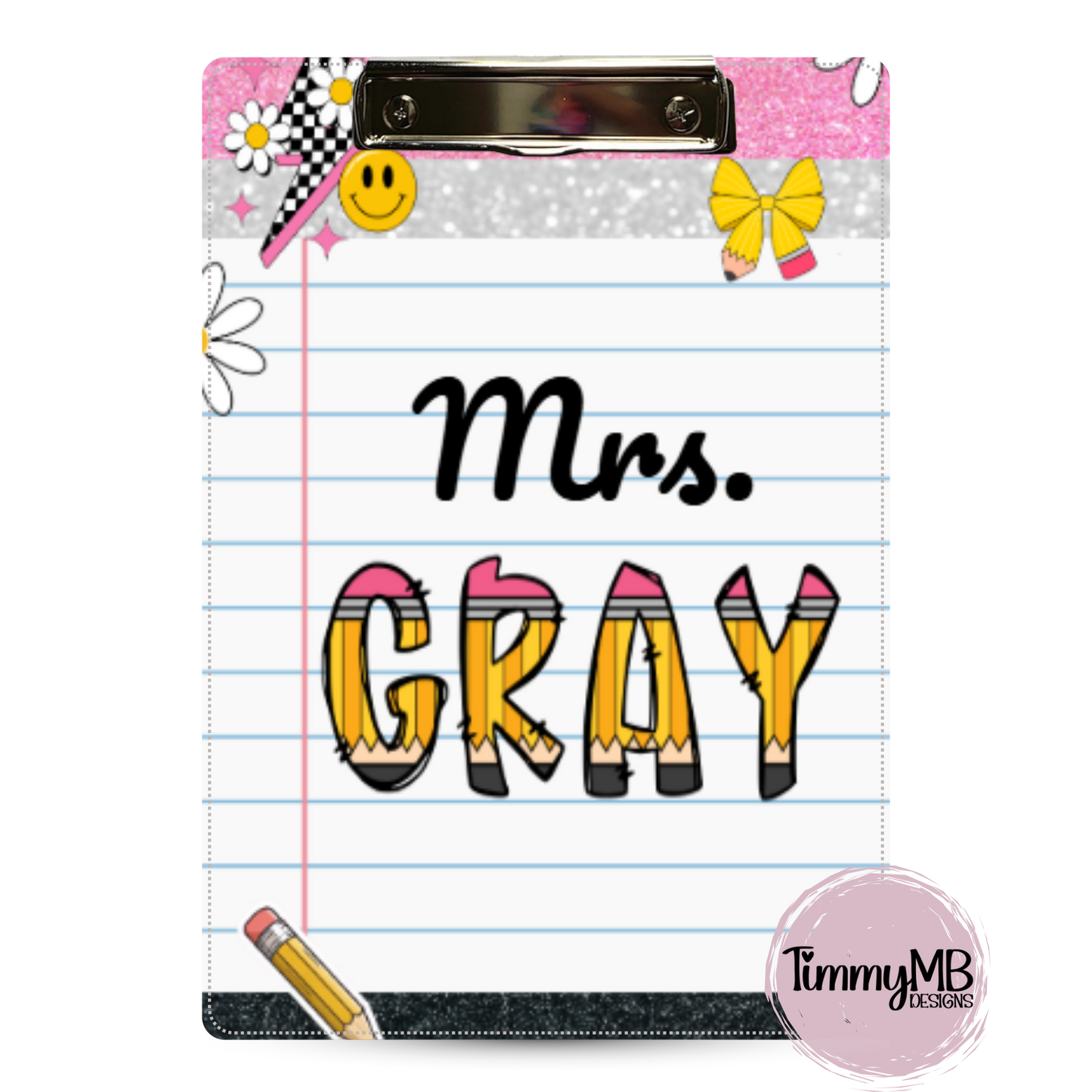 Notebook Page: Glitter Pencil - Custom Clipboard