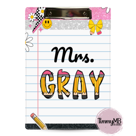 Notebook Page: Glitter Pencil - Custom Clipboard