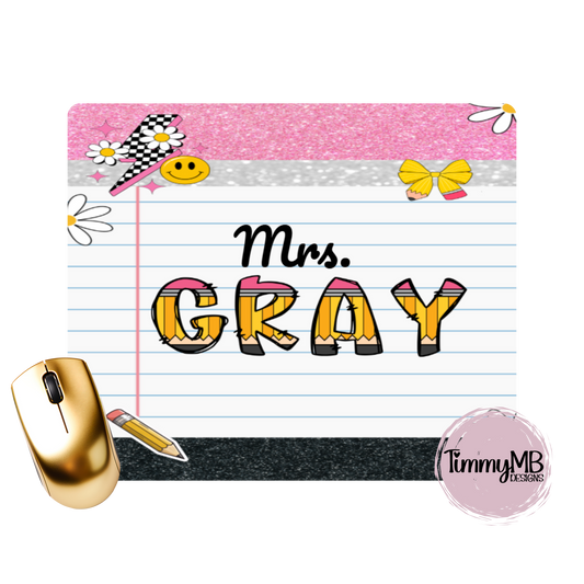Notebook Page: Glitter Pencil - Custom Mouse Pad