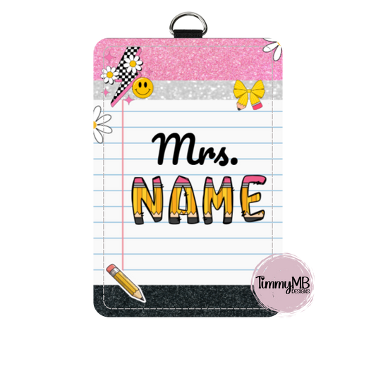 Notebook Page: Glitter Pencil - Custom ID Badge Holder