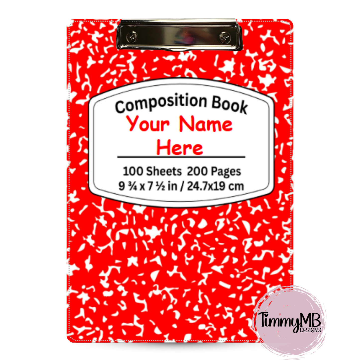 Composition Notebook: Plain - Custom Clipboard