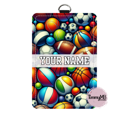 Sports Balls: Mixed - Custom ID Badge Holder