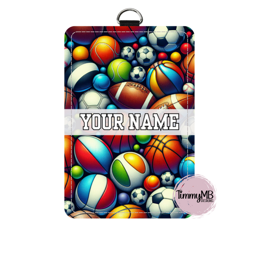 Sports Balls: Mixed - Custom ID Badge Holder