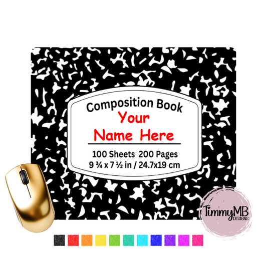 Composition Notebook: Plain - Custom Mouse Pad