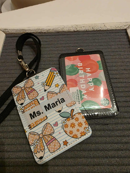 Coquette Bow Notebook - Custom ID Badge Holder