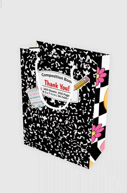 Gift bag - Composition Notebook - Teacher Appreciation - Thank You